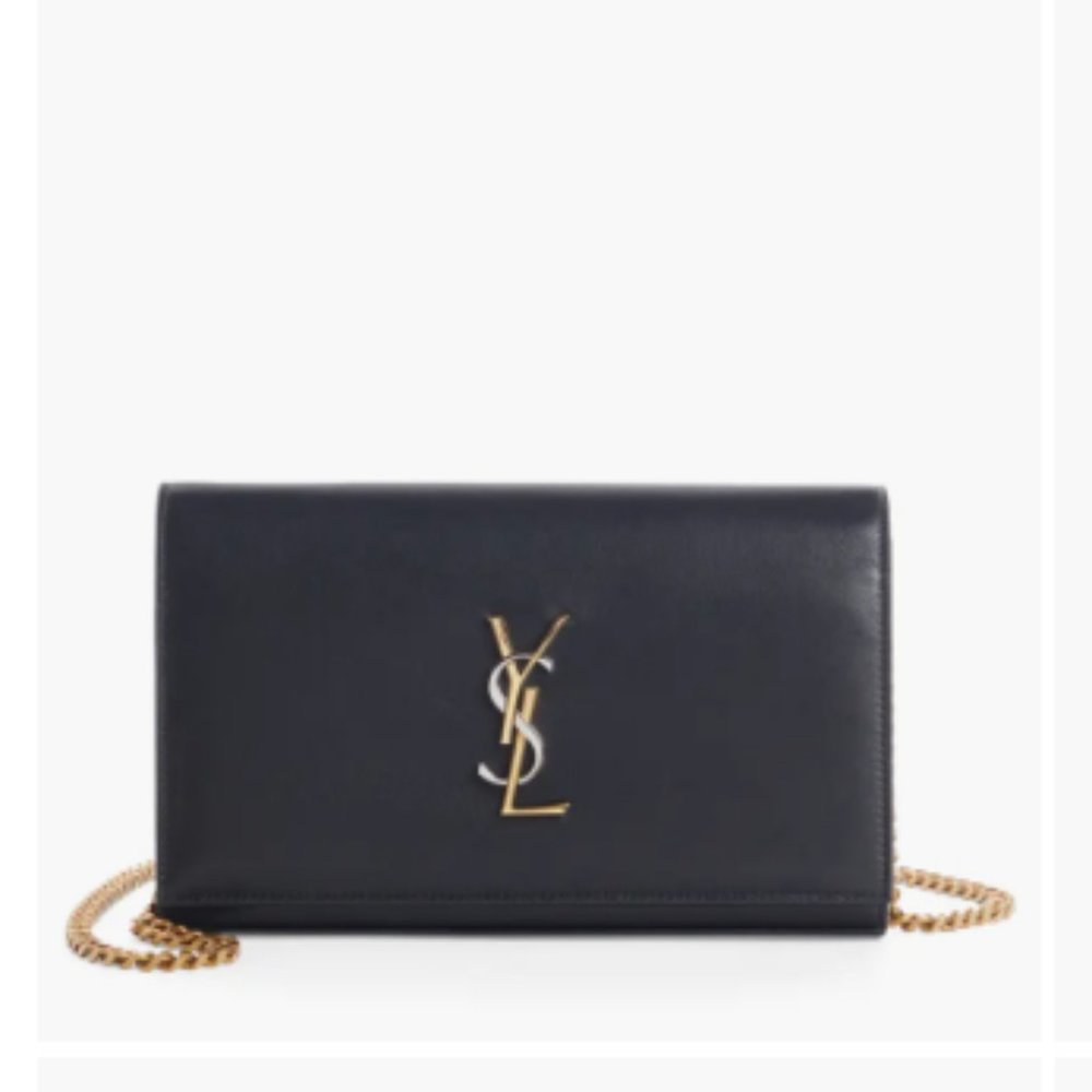 Saint Laurent Kate Leather Wallet on a Chain